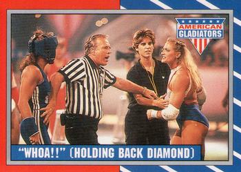 1991 Topps American Gladiators #9 Whoa!! (Holding Back Diamond) Front